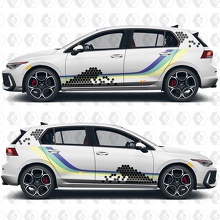 Aangepaste Honingraat Heritage Racing Graphics Vinyl Stickers voor VW Volkswagen Golf
 2