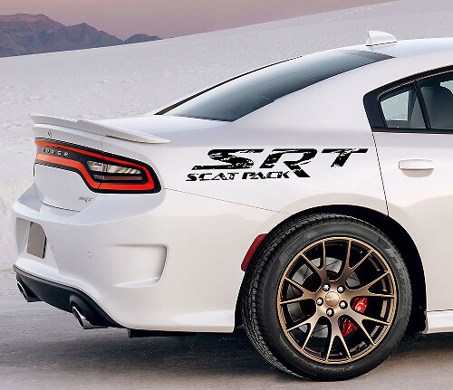 SRT Scat Pack vervaagde stijl zijkant vinylstickers voor Dodge Charger Challenger
