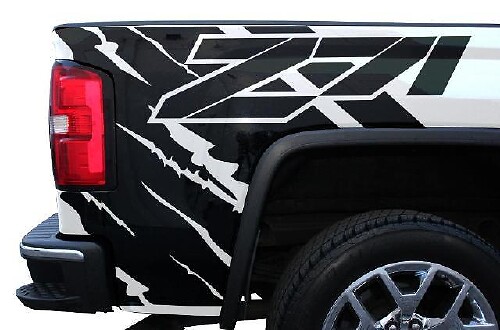 Z71 Bed Quarter Vinyl Decal Wrap Kit voor GMC Sierra 2014-2017