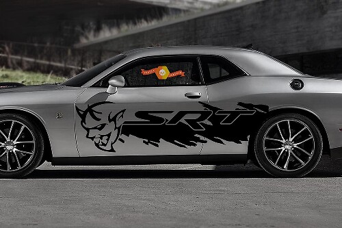 Demon-Stijl Zijspat Grunge Vinyl Decal Set voor Dodge Challenger
