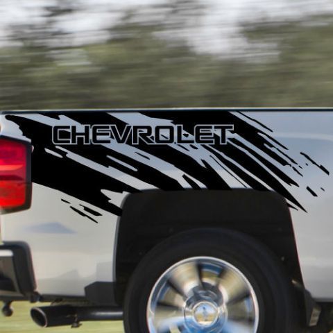 Chevrolet Chevy Splash Grunge Logo Truck Vinyl Sticker Sticker bed Grafisch
