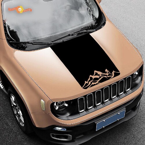 Mountain Yeti Bigfoot Motorkap Vinyl Sticker voor Jeep Renegade