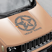 Yeti Sasquatch Army Star Versleten Kras Op De Motorkap Vinyl Decal Sticker voor Jeep Renegade 2