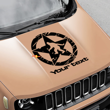 Yeti Sasquatch Army Star Versleten Kras Op De Motorkap Vinyl Decal Sticker voor Jeep Renegade 3