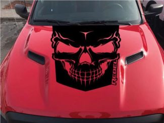 2015-2017 Dodge Ram Rebel Graphic Skull Hood Truck Vinyl Sticker Opties Kleur