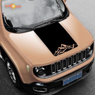 Jeep Renegade berg grafische vinyl sticker sticker kap