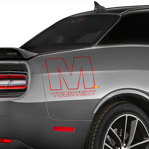 Mopar M-logo vinylsticker voor achterzijde van Dodge Challenger