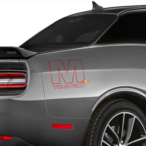 Mopar M Logo Achterzijde Vinylsticker Decal 2 voor Dodge Challenger