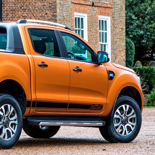 4X4 gestreepte band dorpelvinylsticker voor Ford Ranger