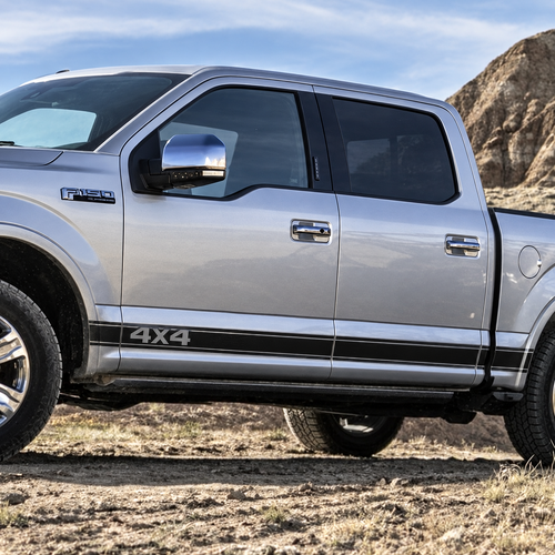 4X4 Pinstriped Band Rocker Panel Vinyl Decal Sticker voor Ford F-150 2015-2018