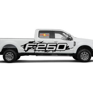 Ford F-250 Side Splash Grunge F250 Vinyl Decal Graphic Pickup Pick-up Bed Truck