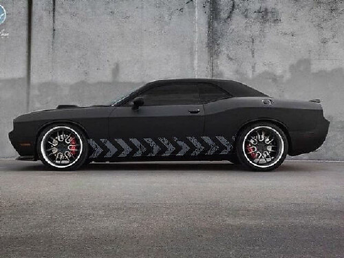 Versleten pijlvormige strepen zijvinyl decal sticker voor Dodge Challenger