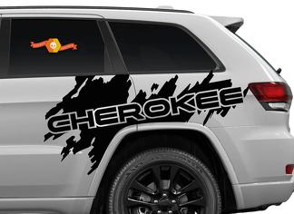 Side Jeep Cherokee Trailhawk TrailHawk Splash Splatter grafische vinyl sticker SUV