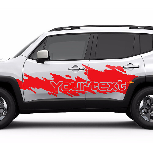 Aangepaste Tekst Spatvlek Grafische Zijdeuren Vinyl Decal Sticker voor Jeep Renegade