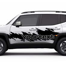 Aangepaste Tekst Spatvlek Grafische Zijdeuren Vinyl Decal Sticker voor Jeep Renegade 3