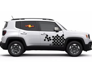 Vormen Cirkels Retro Puzzel Grafische Sticker Sticker Vrachtwagen Voertuig SUV Renegade Auto