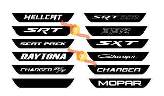 Dodge Charger Achterlicht Accent Sticker 2015+ Hellcat Scat Pack Mopar SRT 392 Scatpack
