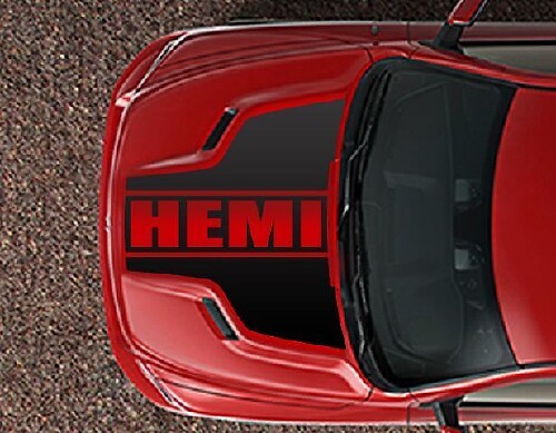 HEMI Outline Motorkap Vinyl Decal Set voor Dodge RAM 1500