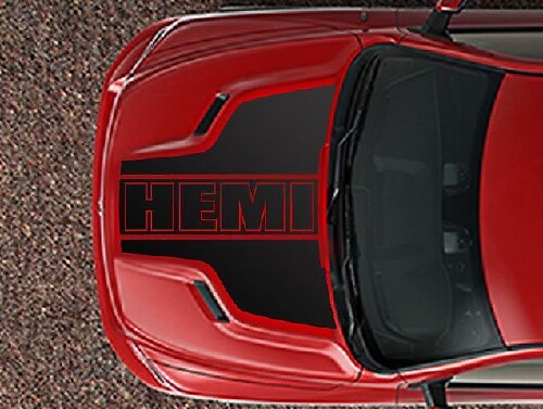HEMI motorkap vinyl sticker set voor Dodge RAM 1500