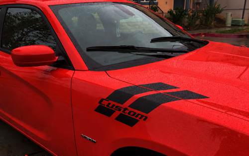 Custom Triple Hash Stripe Pair — Vinylsticker (motorkap, spatbord) voor Dodge Charger 2015-2017