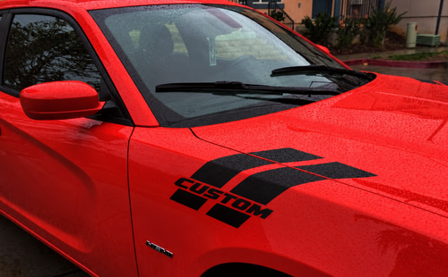 CUSTOM Hash Stripes — Vinylsticker (motorkap, spatbord) voor Dodge Charger Hellcat 2015-2017