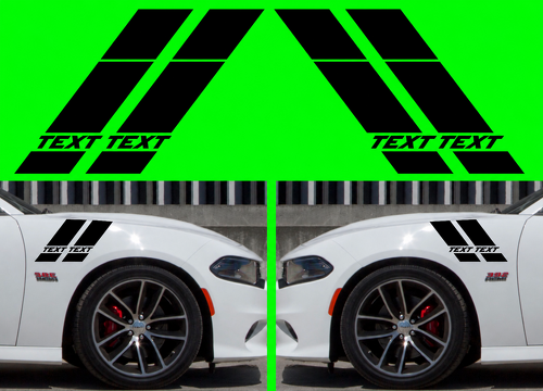 Scat Pack Style TEXT TEXT Double Hash Stripe Pair — Vinylsticker (spatbord, motorkap) voor Dodge Charger 2015-2017