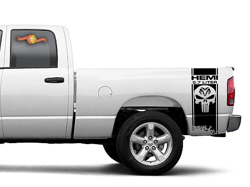 DODGE RAM HEMI 5.7L 2x STICKERS voor RAM 1500 2500 3500 vinyl body stickers stickers