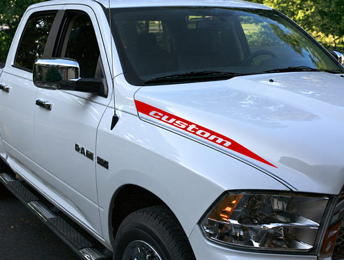 aangepaste randstrepen motorkap vinyl decal sticker voor RAM 1500 2023