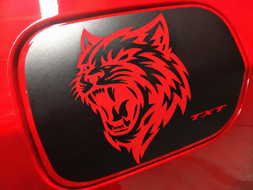 TXT Cat Head Fuel Door Overlay Achterspatbord Vinylsticker voor Dodge Charger — Hellcat Style