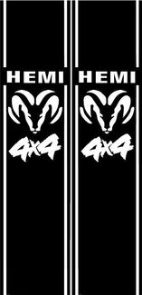 DODGE HEMI 4x4 RACING STREPEN Vinyl Sticker Sticker Embleem Grafisch Logo