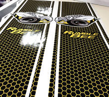 Rumble Bee Honeycomb Bedside Strepen Vinyl Decalset voor Dodge Ram 1500 2500_3