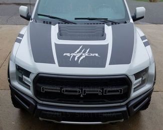 2017 Ford Raptor F-150 Dual Hood grafische vinyl stripe sticker Predator Svt Rph-003