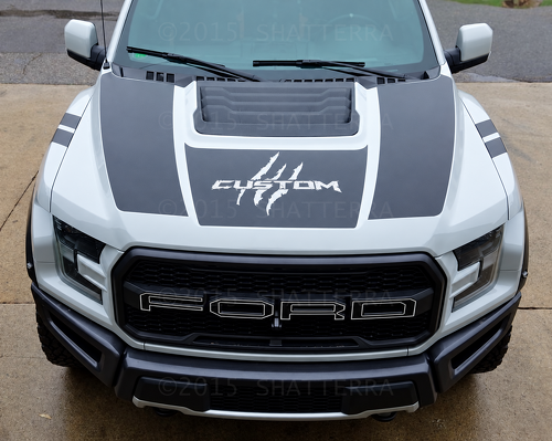 CUSTOM Klauw Kras Zwarte Hood Vinyl Decal Sticker voor Ford F-150 2017