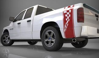 1500 2500 3500 Truck Bed Side Stripe Checkered Flag Dodge Decal Sticker DS016A