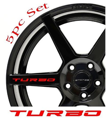Turbo Lettering Velgen Velg Vinyl Decal Sticker voor Auto's