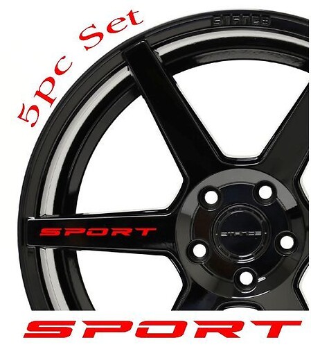 Sport Lettering Wielen Velgen Vinyl Decal Sticker voor Auto's