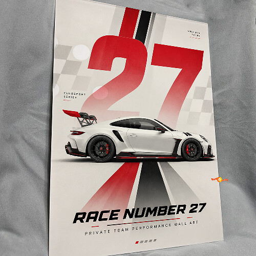 Motorsport Nummer Poster Glanzend Acryl Muurkunst Paneel