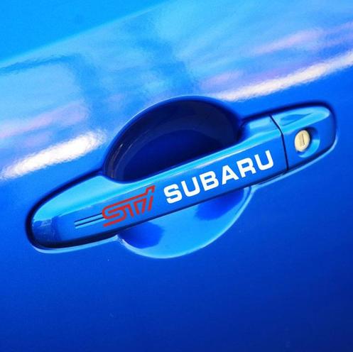 4 STUKS Reflecterende STI Auto Deurklink Bar Decal Vinyl Auto Sticker voor SUBARU DIY