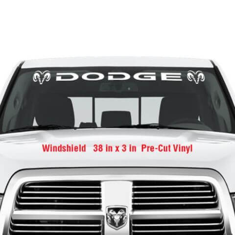 Dodge Logo Voorruit Vinyl Sticker voor Dodge Truck