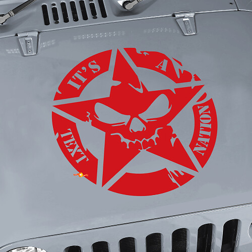 Aangepaste Tekst Militair Ster Skulls Kap Vinyl Sticker Decal voor Jeep Wrangler JK CJ TJ