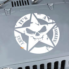 Aangepaste tekst militaire ster schedel motorkap sticker voor Jeep Wrangler_2