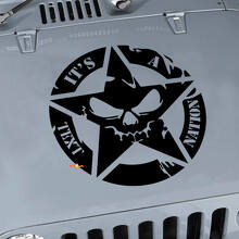 Aangepaste tekst militaire ster schedel motorkap sticker voor Jeep Wrangler_3