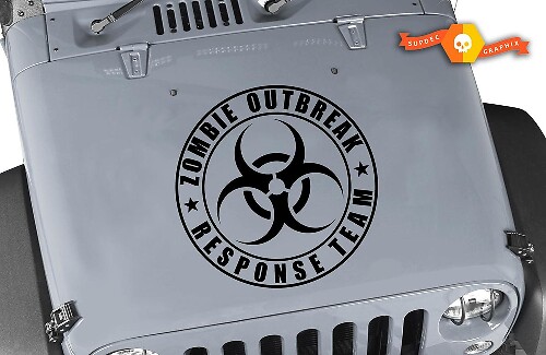 Zombie Outbreak Response Team Capuchon Vinyl Sticker voor Jeep Wrangler en CJ