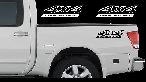2X Nissan Titan 4x4 Off Road Truck Bed Decal Set Embleem Vinyl Stickers