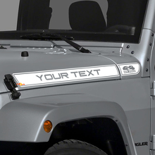 Aangepaste tekst 4x4 Off Road Logo Motorkapstreep Vinyl Sticker Decal voor Jeep Wrangler TJ 2