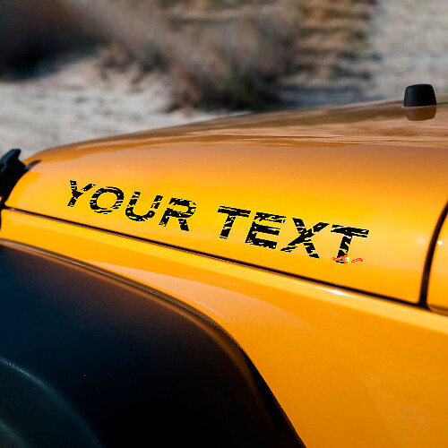 Aangepaste Tekst Krasstijl Motorkap Vinyl Decal Sticker voor Jeep Wrangler