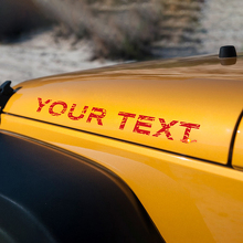 Aangepaste Tekst Krassende Versleten Stijl Motorkap Vinyl Sticker Decals voor Jeep Wrangler JK JL 2