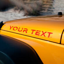 Aangepaste Tekst Krasstijl Motorkap Vinyl Decal Sticker voor Jeep Wrangler_2