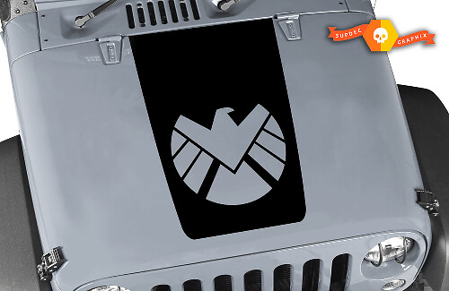 Eagle Shield Motorkap Blackout Vinyl Decal voor Jeep Wrangler