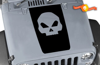 Hood Blackout Skull Vinyl Decal Sticker past Jeep Wrangler JK TJ YJ JL